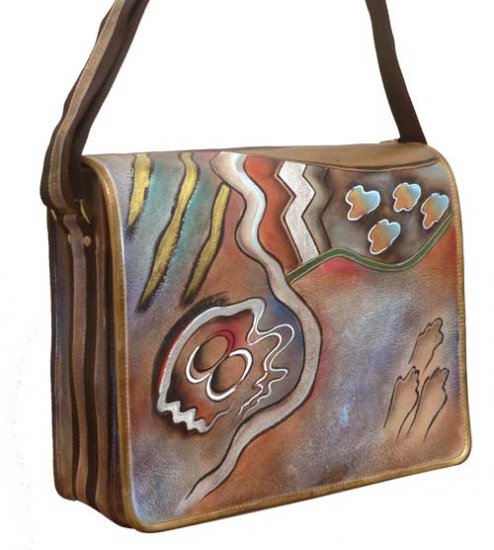 AN410 - Italian Hand-Painted Leather Handbag