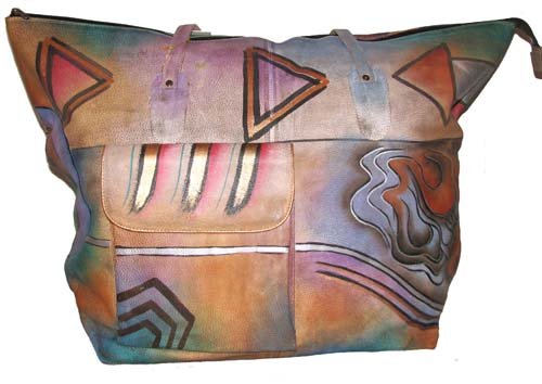 AN393 - Italian Hand-Painted Leather Handbag