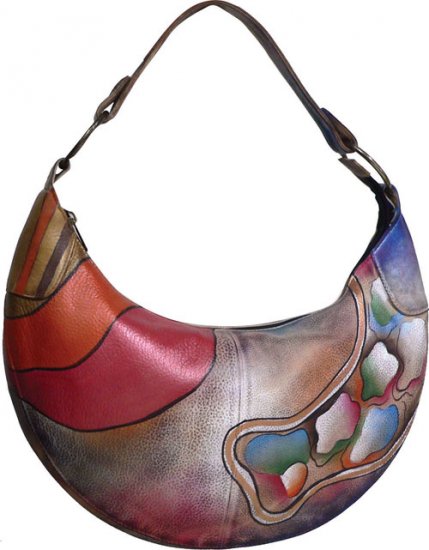 AN390 - Italian Hand-Painted Leather Handbag