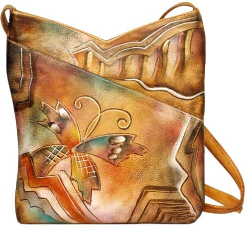 AN354A - Italian Hand-Painted Leather Handbag