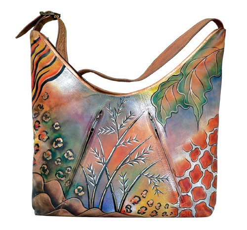 AN363 - Italian Hand-Painted Leather Handbag