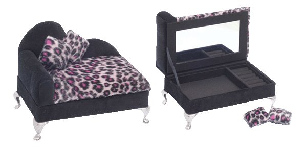 LP407 - Leopard Print Chaise Jewelry Box - BACKORDERED