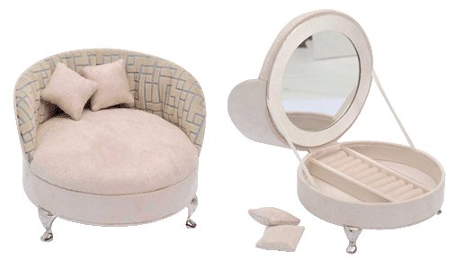 LP435 - Suede Chair Jewelry Box - BACKORDERED