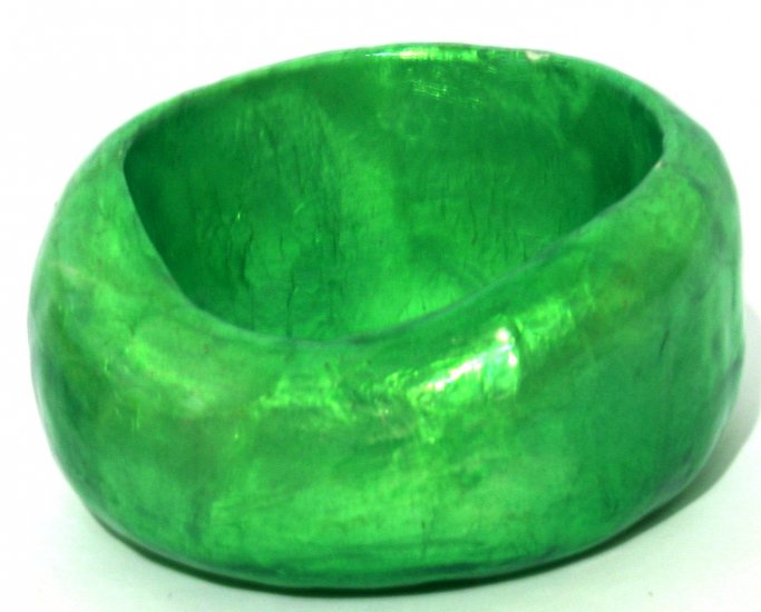 Wide Laminated Bangle - Green