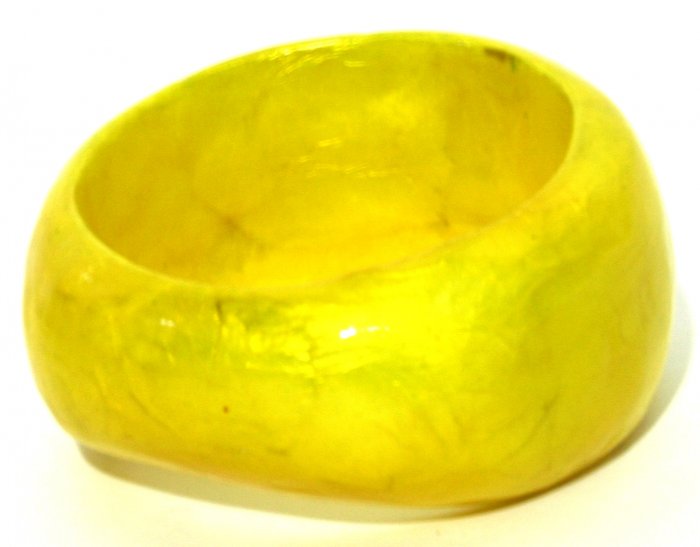 Wide Laminated Bangle - Yellow