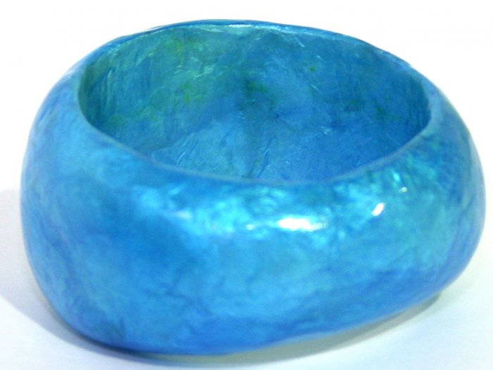 Wide Laminated Bangle - Aqua