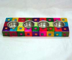 Capiz Shell Candle Holder Squares