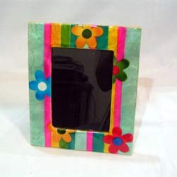 Capiz Shell Laminated Picture Frame Flowers