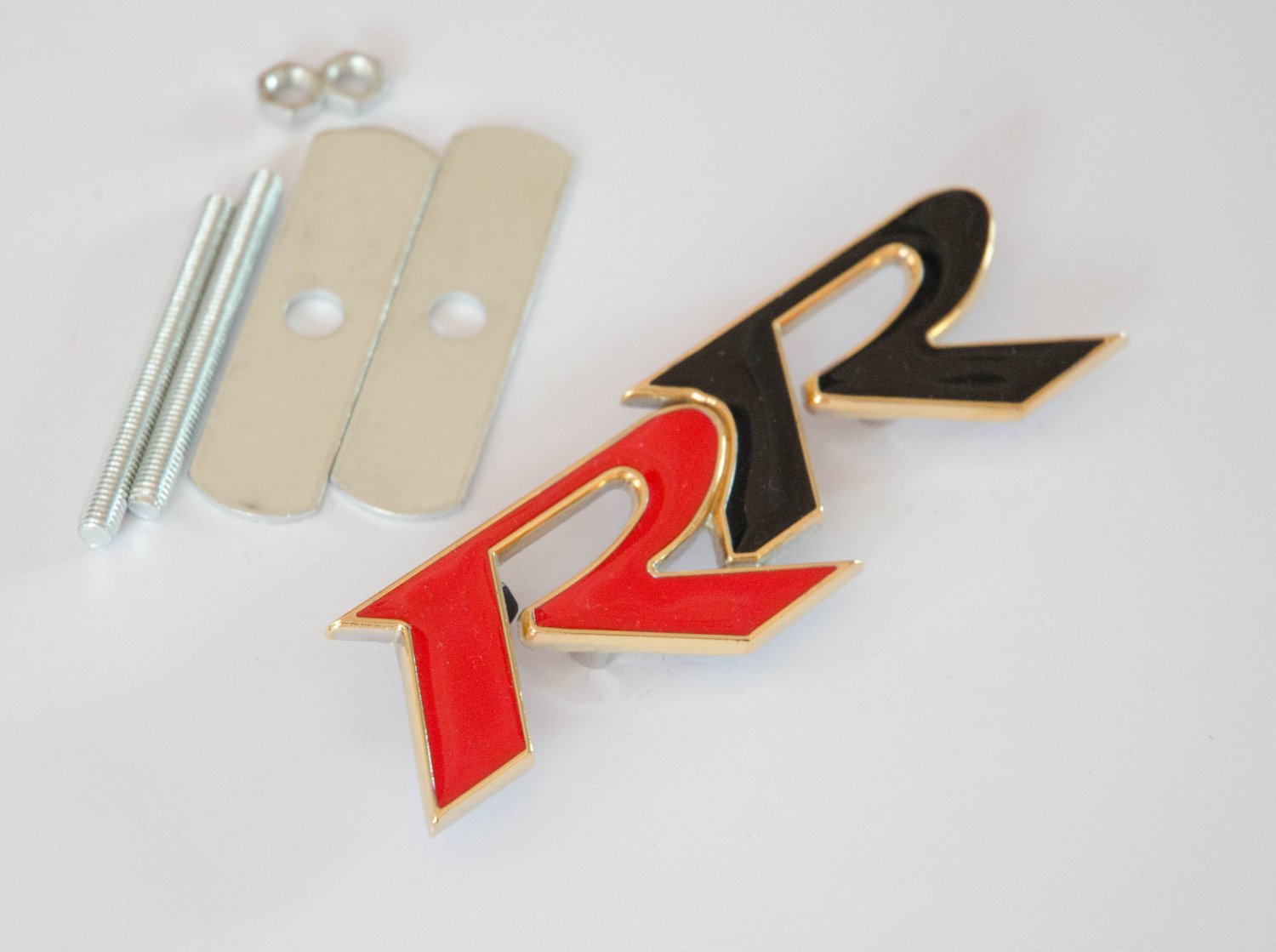 HONDA RR 24K Gold Plated Metal 3D Grill Badge Emblem RED / BLACK