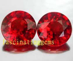 12.95CT PAIR STUNNING ROUND RED ZIRCON