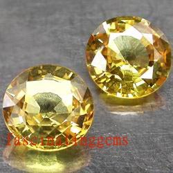 13.25CT PAIR STUNNING YELLOW ROUND ZIRCON