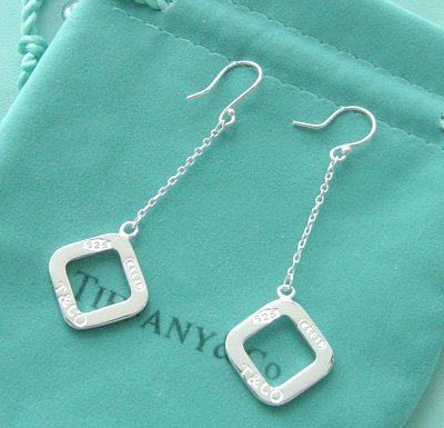 Amazing Sterling new style long chain 1837 long square dangling earrings