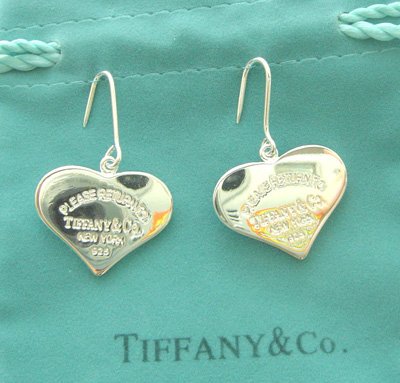 Amazing Sterling new style big heart dangling earrings