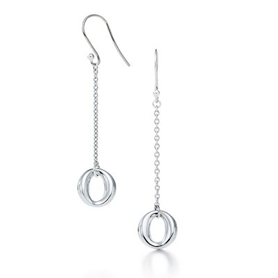 Amazing Sterling new style long chain O dangling earrings