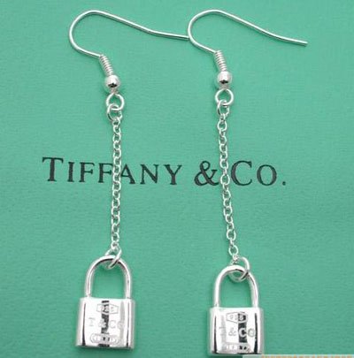 Amazing Sterling new style long chain lock dangling earrings
