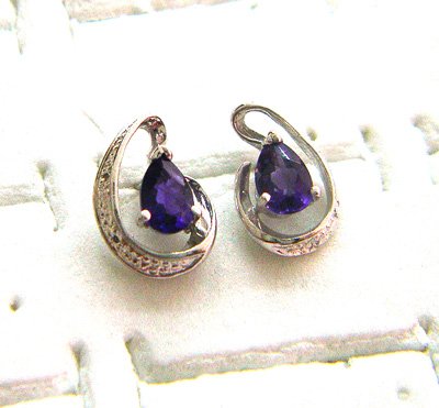 100% natural yellow round sapphire and sterling silver earrings