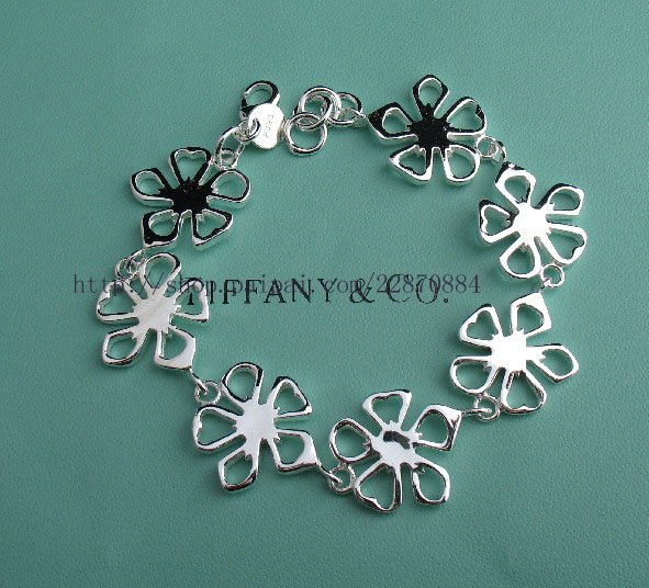 Beautiful 925 Sterling silver four leaves grass bracelet,new arrival!