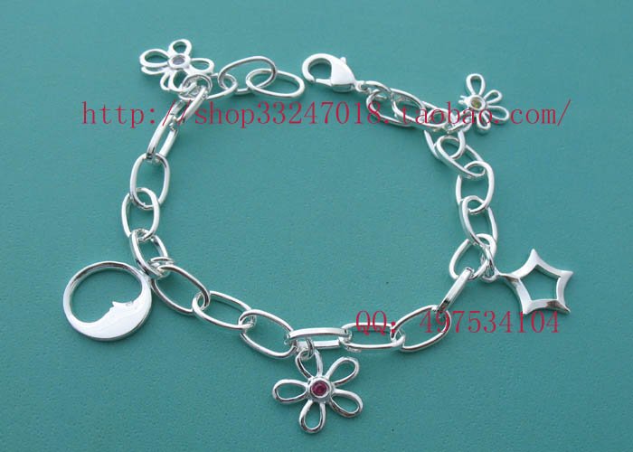 Beautiful 925 Sterling silver butterfly flower bracelet,new arrival!