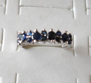100% natural blue sapphire and sterling silver ring