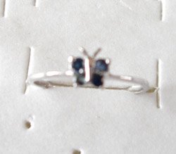 100% natural blue sapphire and sterling silver ring