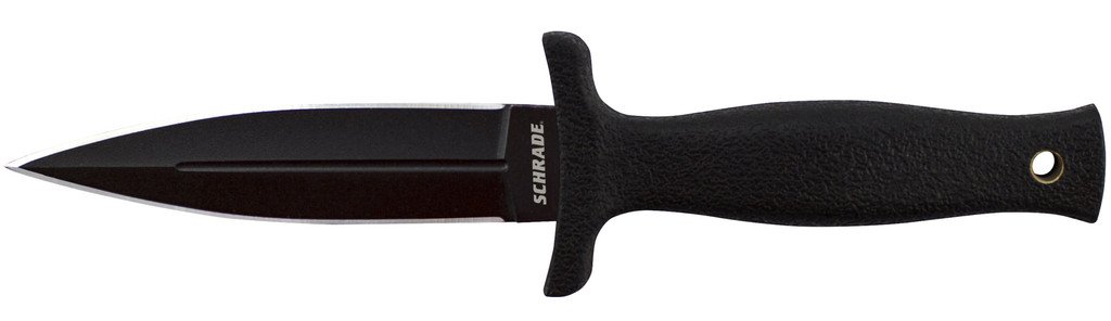 Schrade 7" Double Edged Boot Knife, Leather Sheath SCHF19