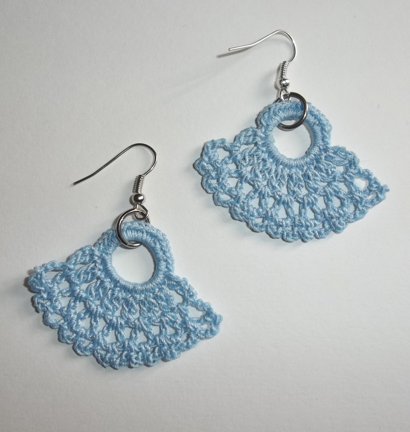 Crochet Light blue earrings
