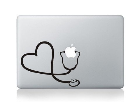 Stethescope Heart Vinyl Decal Sticker Apple MacBook Pro Air Mac