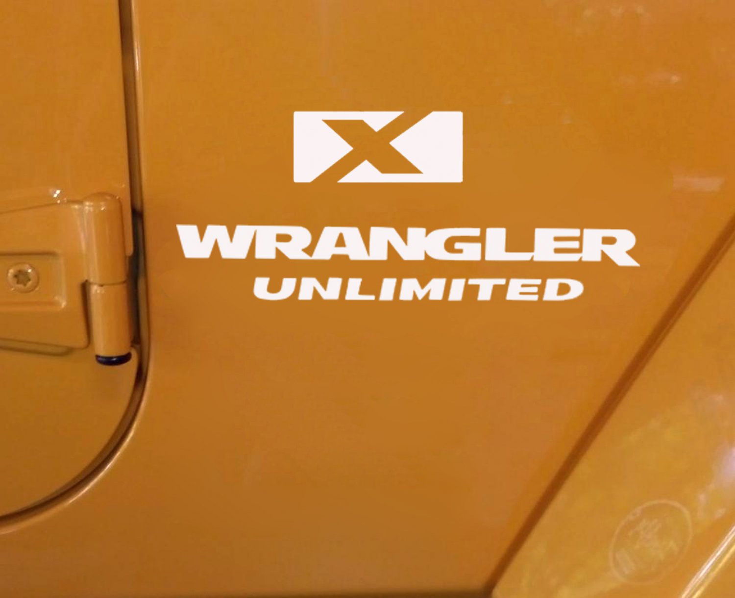 2 of Jeep wrangler unlimited X Decal Stickers Logo white color