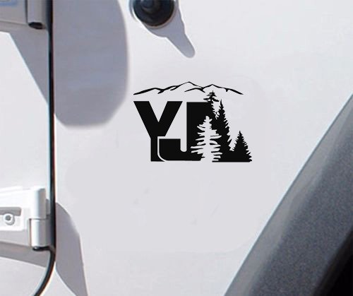 set of jeep YJ mountain tree decal