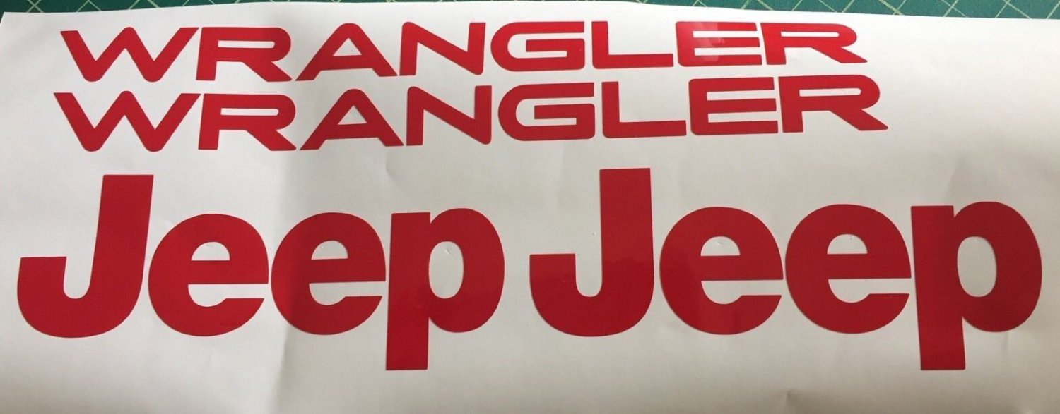 Set of Jeep Wrangler Replacement Vinyl Stickers Decals YJ TJ red Set
