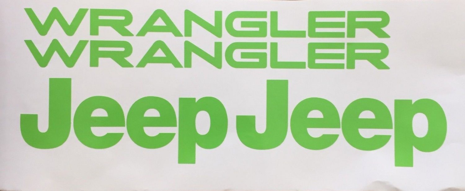 Set of Jeep Wrangler Replacement Vinyl Stickers Decals YJ TJ L.Green Set