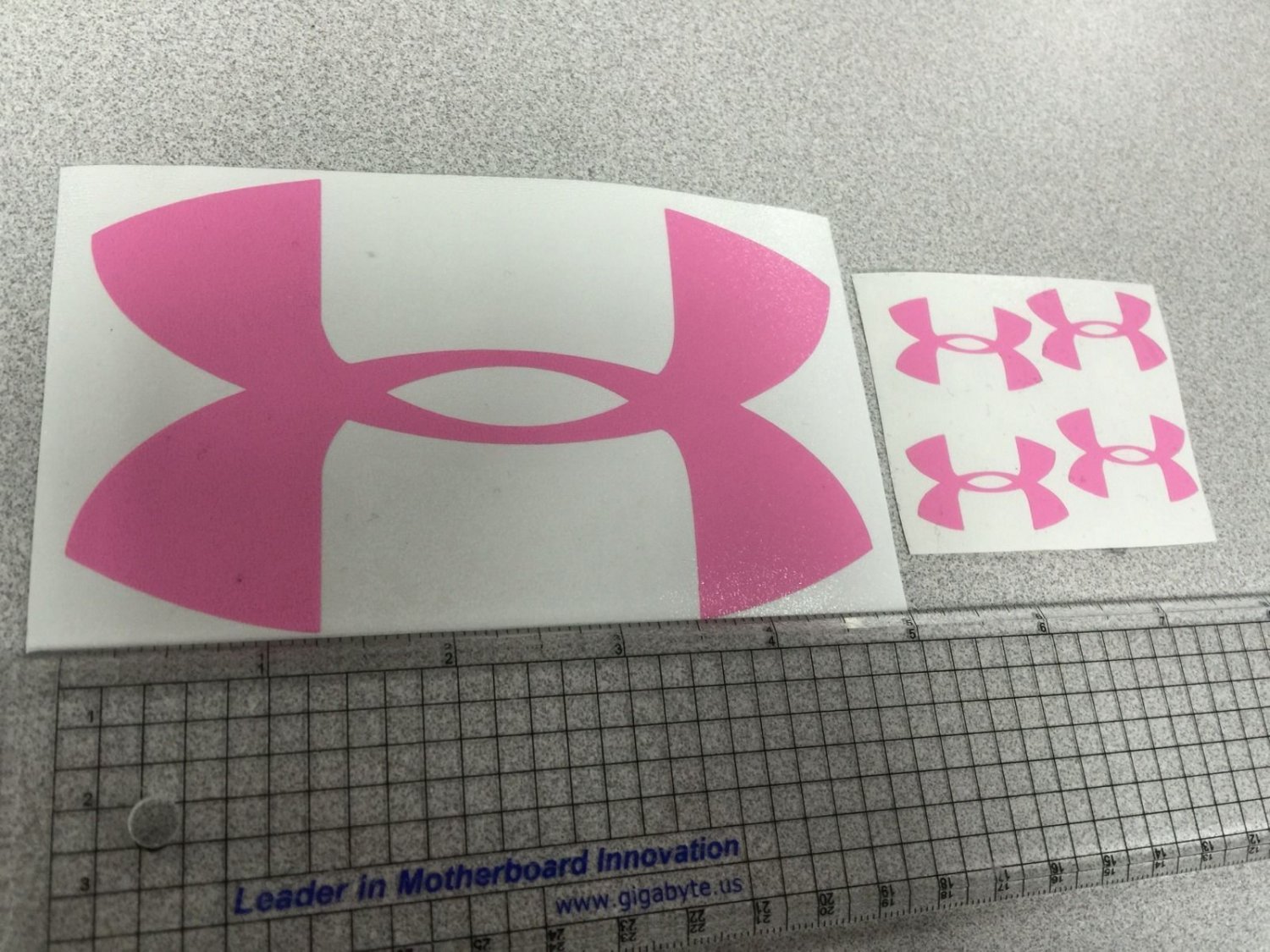 Under Armour Decal Sticker Vinyl 1 Of 5" And 4 Of 1.25" pink Window Surfboard