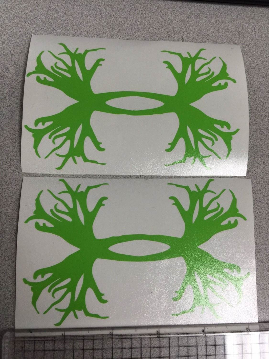 Lot Of 3 Under Armour/Armor Antlers vinyl decal/sticker 5" H L.Green Hunting Logo