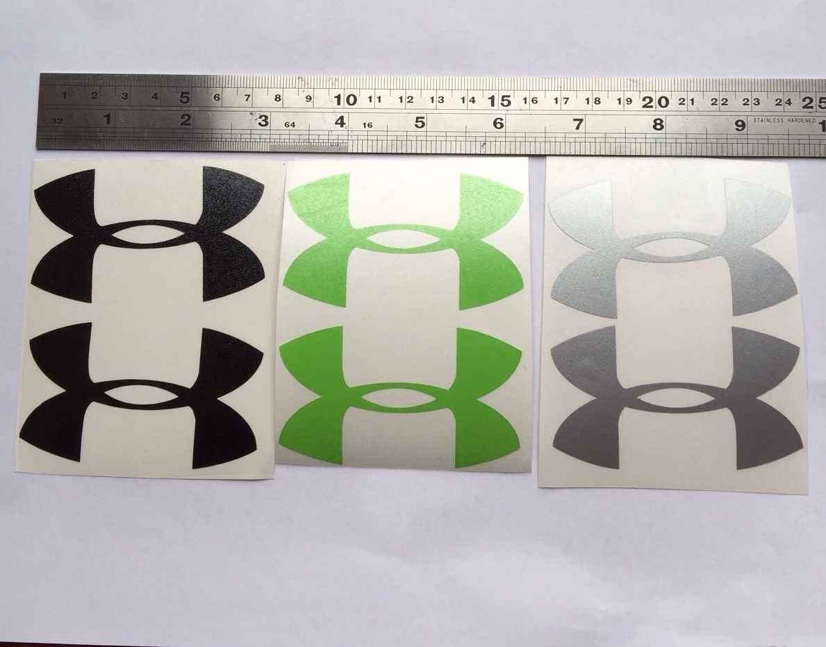 Under Armour Decal Green Black Silver Sticker Vinyl 3" Window Wall Car Logo