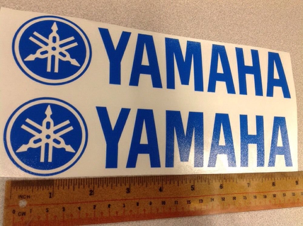 (2) Decals Stickers 9" Vinyl For Yamaha Motorcycle Color: Blue