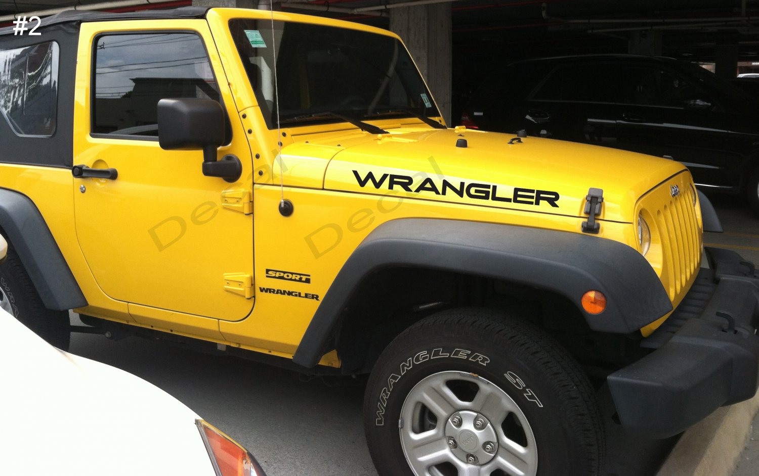 Pair of Jeep Wrangler hood Truck Vinyl Stickers Decals CJ TJ JK 4x4