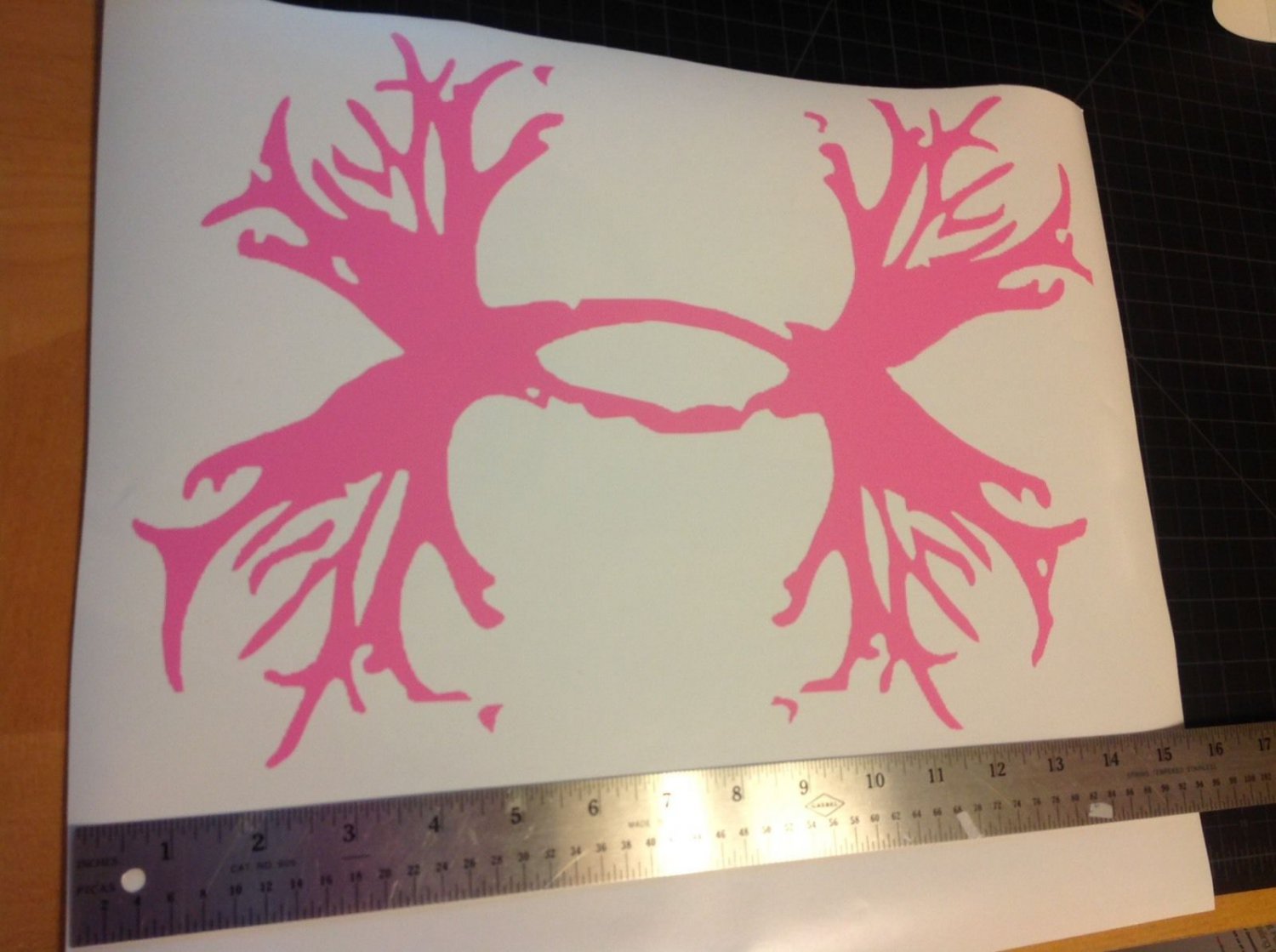 Under Armour/Armor Antlers vinyl decal/sticker Deer Outdoors Hunting*pink* 14"