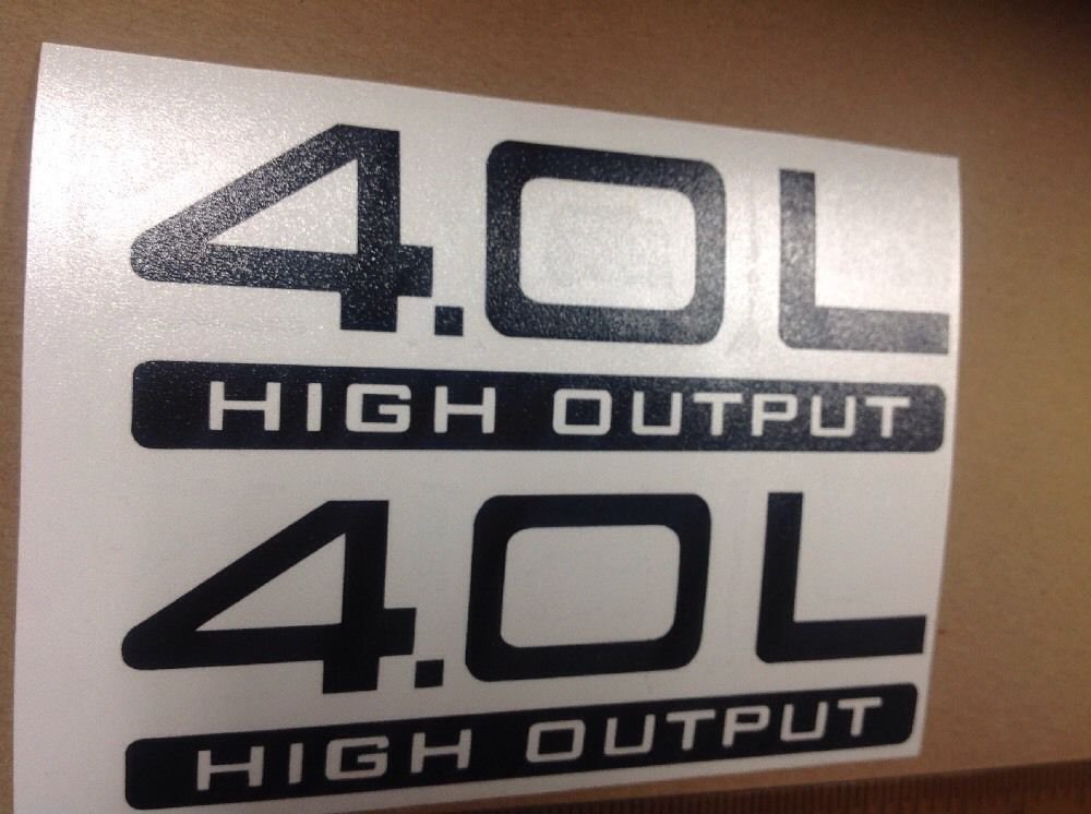 Set Of JEEP WRANGLER 4.0L HIGH OUTPUT BODY DECAL Replacement Color: Black