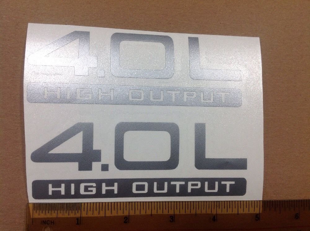 Set Of JEEP WRANGLER 4.0L HIGH OUTPUT BODY DECAL Replacement Color:silver