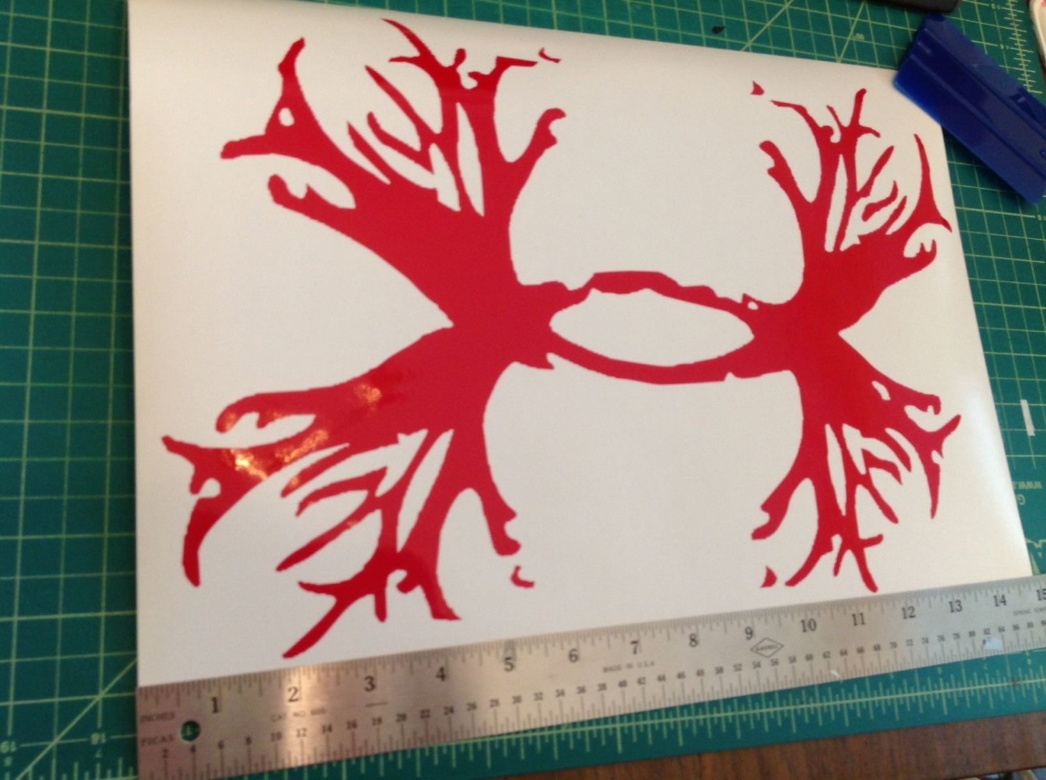 Under Armour/Armor Antlers vinyl decal/sticker 15" H red Hunting Logo