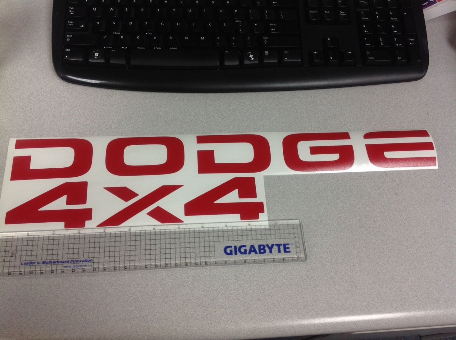 Dodge Dakota Tailgate decal stickers DODGE & 4X4 RAM DAKOTA SPORTS red
