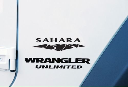 2 of Jeep Wrangler Sahara Unlimited Refresh Kit Vinyl Stickers Decal Black