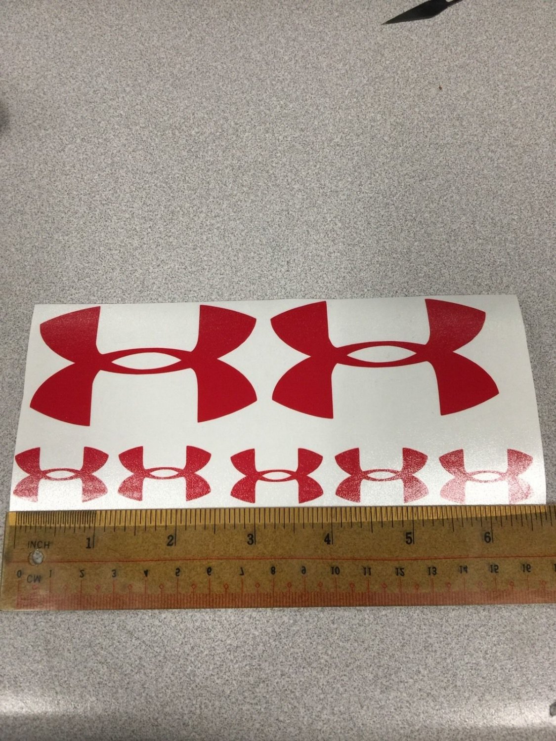 Under Armour Decal Sticker Vinyl Mix Sz: 3" 1.25" Logo For Surfboard Window RED