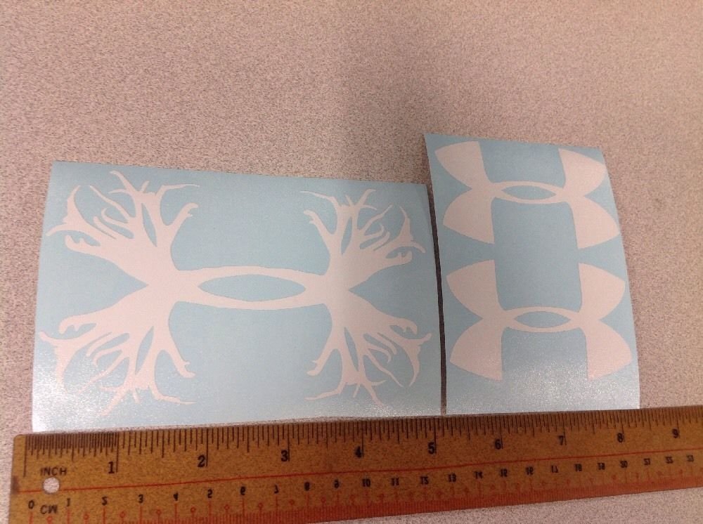Under Armour/Armor Hunting Antlers vinyl decal/sticker 5" + 2 Of 3" White