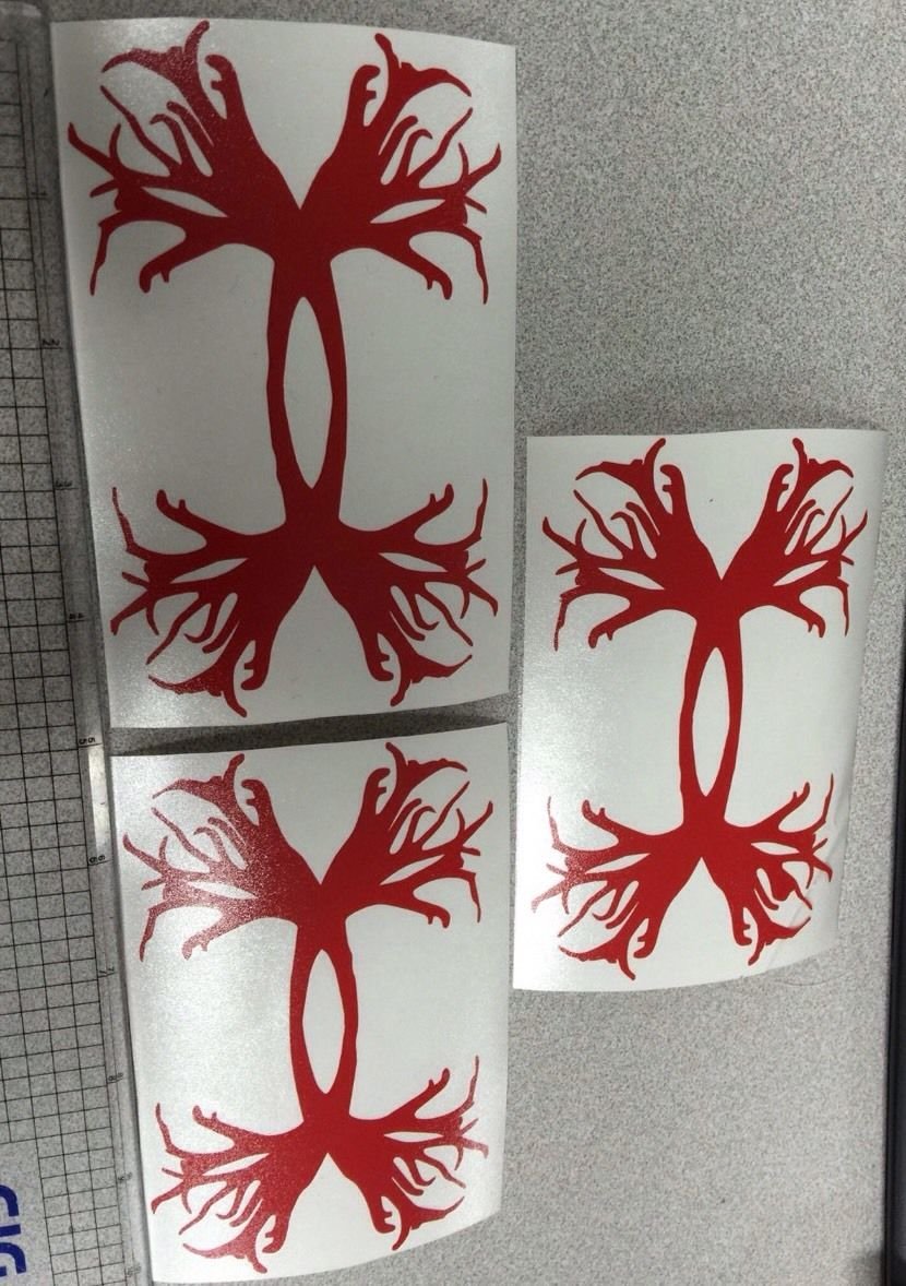 3 * Under Armour/Armor Antlers vinyl decal/sticker Deer Outdoors Hunting* Red**