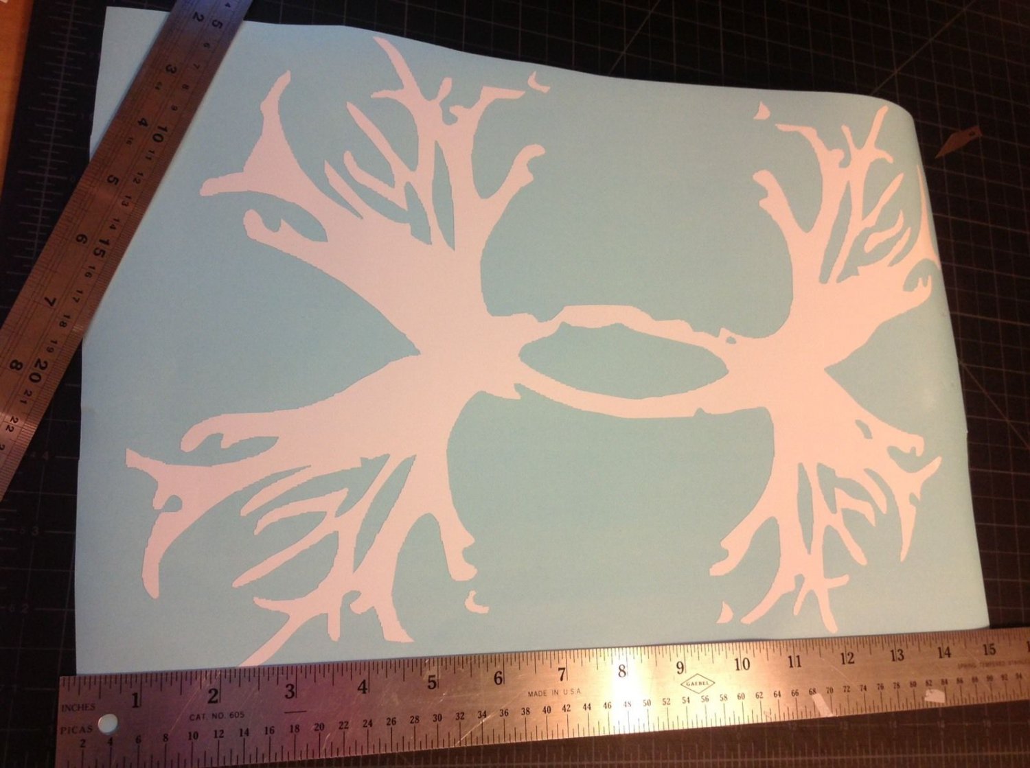 BIG Under Armour/Armor Antlers vinyl decal/sticker 14" WHITE Logo Hunting