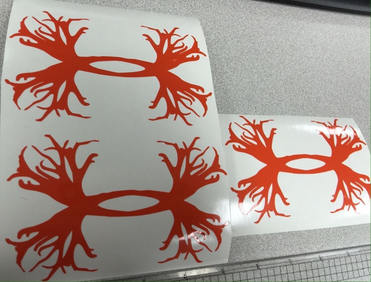 3 * Under Armour/Armor Antlers vinyl decal/sticker Deer Outdoors Hunting* orange