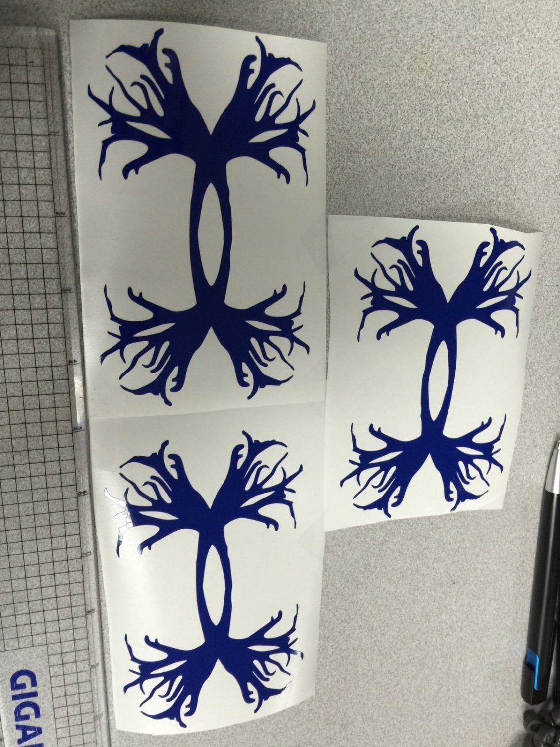 3 * Under Armour/Armor Antlers vinyl decal/sticker Deer Outdoors Hunting* blue