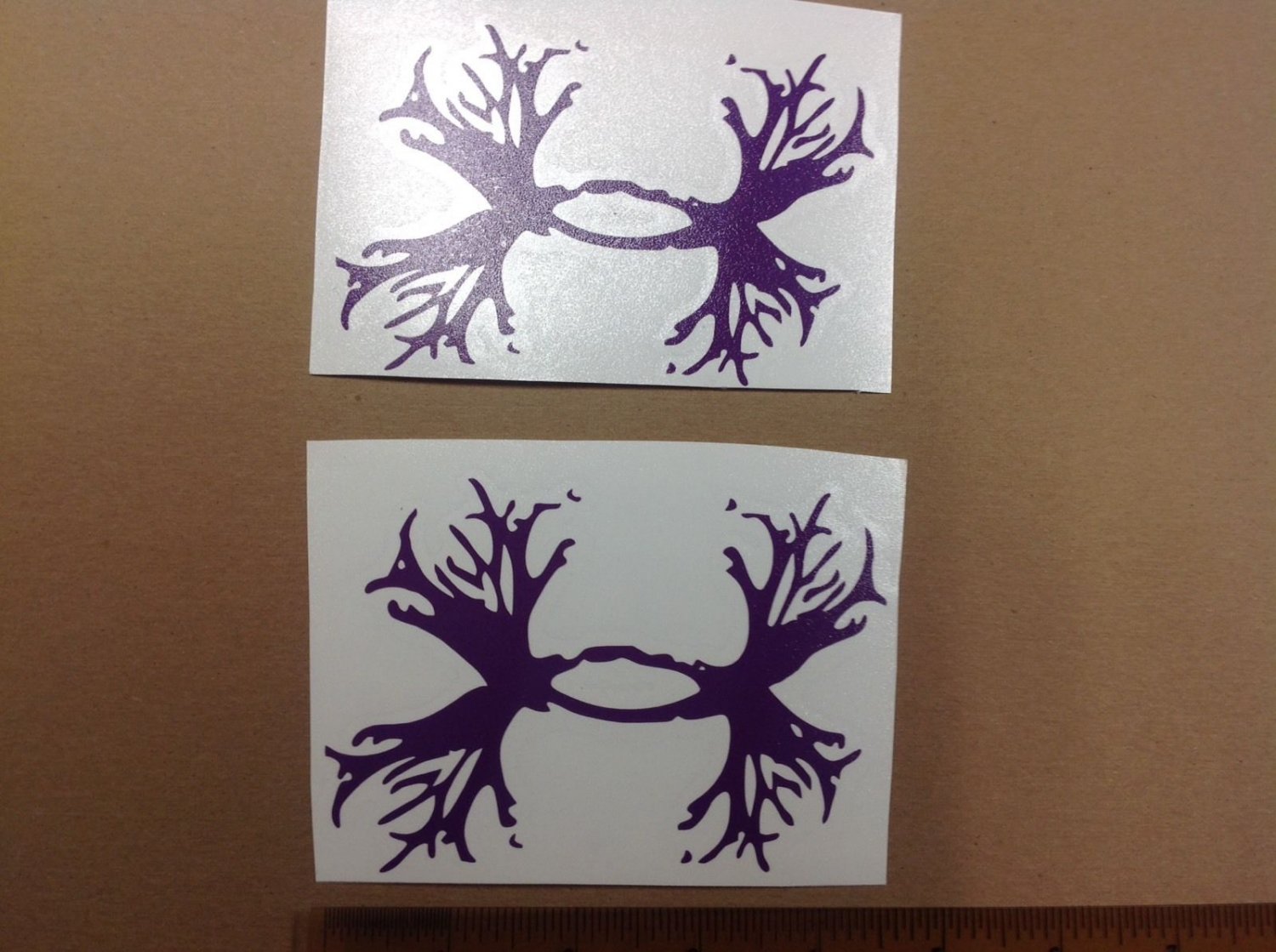 2 Under Armour/Armor Antlers vinyl decal/sticker Outdoors Hunting Plum Purple