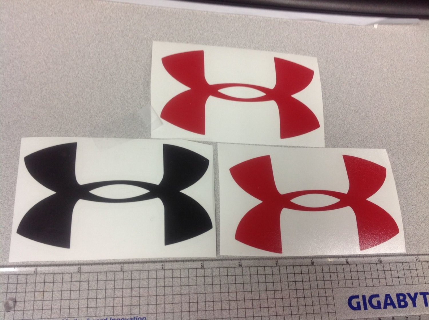 Under Armour Decal Sticker Vinyl 3 Of 5" Windows Surfboard Red Black Combo